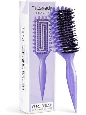 Curly Hair Brush for Wet & Dry Styling, Detangling Curling Tool, Perfect Curls